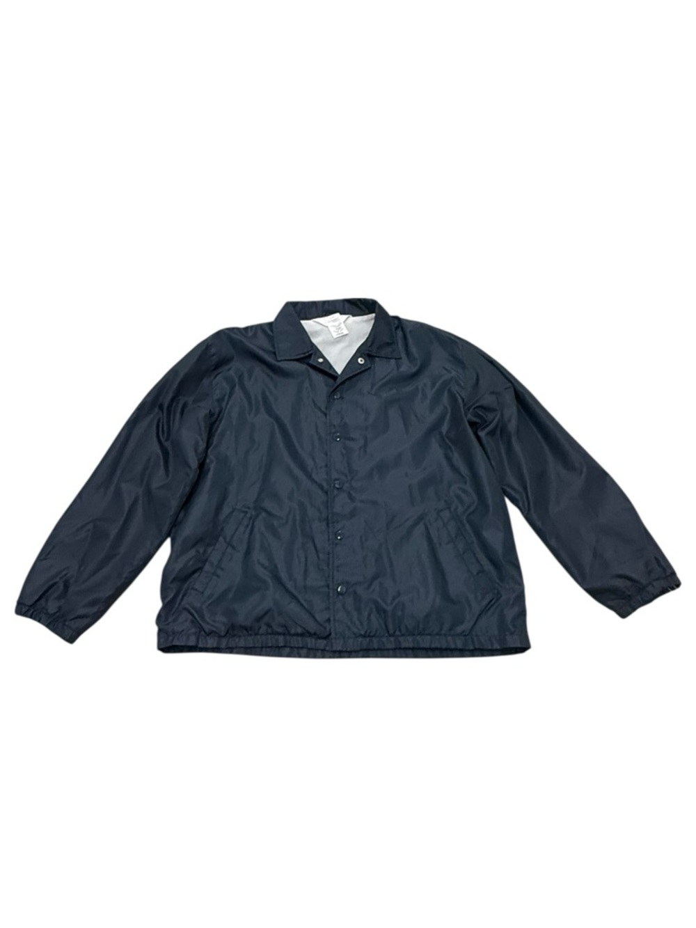 Mens Gildan Navy Coach Jacket Windbreaker Polyester L